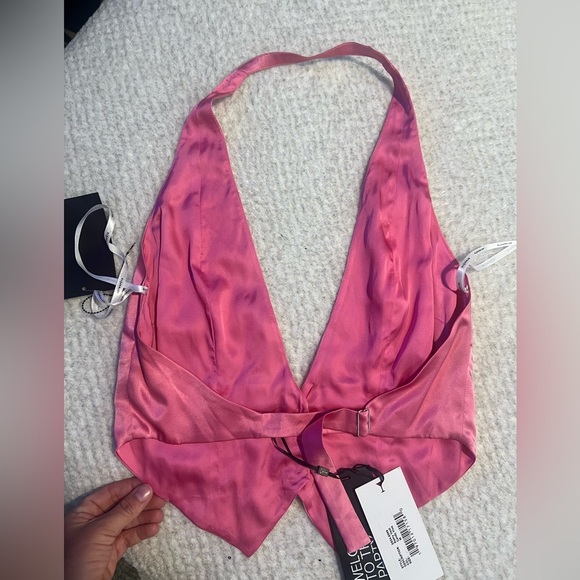 NWT Retrofete Romy silk vest - candy pink - size medium - Picture 6 of 8